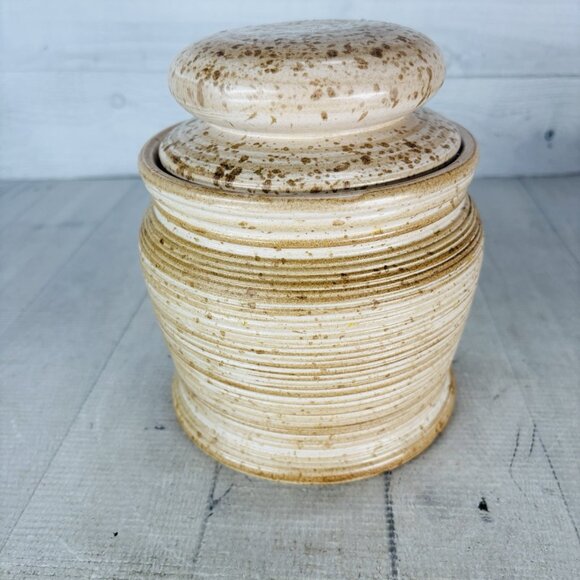 Vintage GT Mark 600/111 Speckle Rustic Farmhouse Canadian Stoneware Canister Jar - Picture 3 of 16